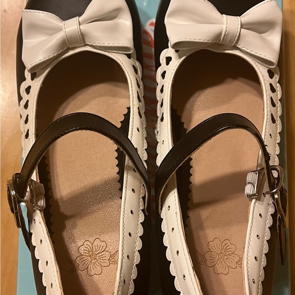 ELFY WOMEN BOW MARY JANE SHOES ANKLE STRAP LOLITA SWEET BLOCK MID HEELS PUMPS - Picture 5 of 8